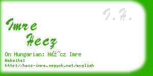 imre hecz business card